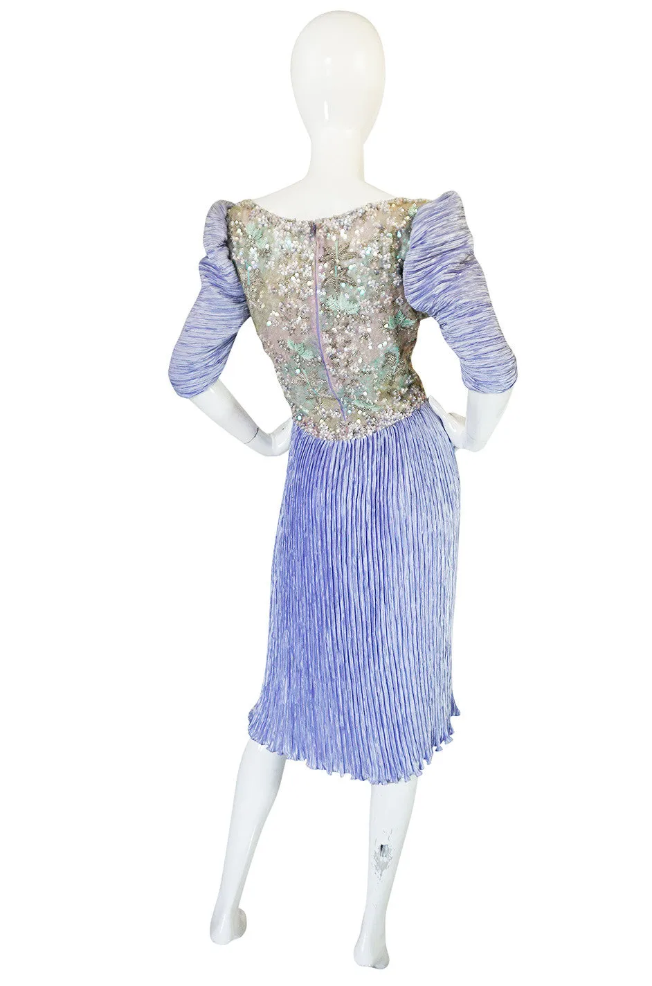 1980s Mary McFadden Couture Sequin & Beaded Dress