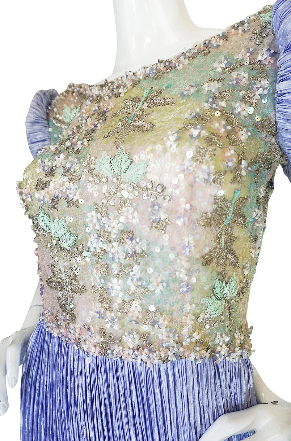 1980s Mary McFadden Couture Sequin & Beaded Dress