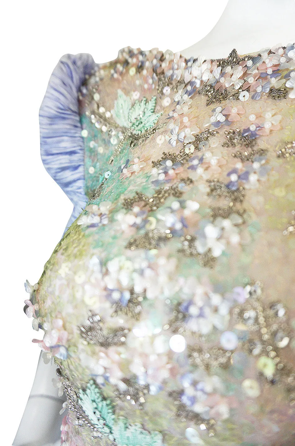 1980s Mary McFadden Couture Sequin & Beaded Dress