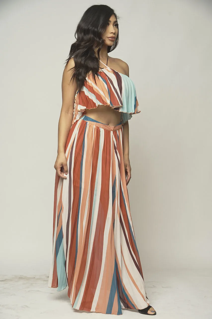 2pc Maxi Skirt Crop Top Set