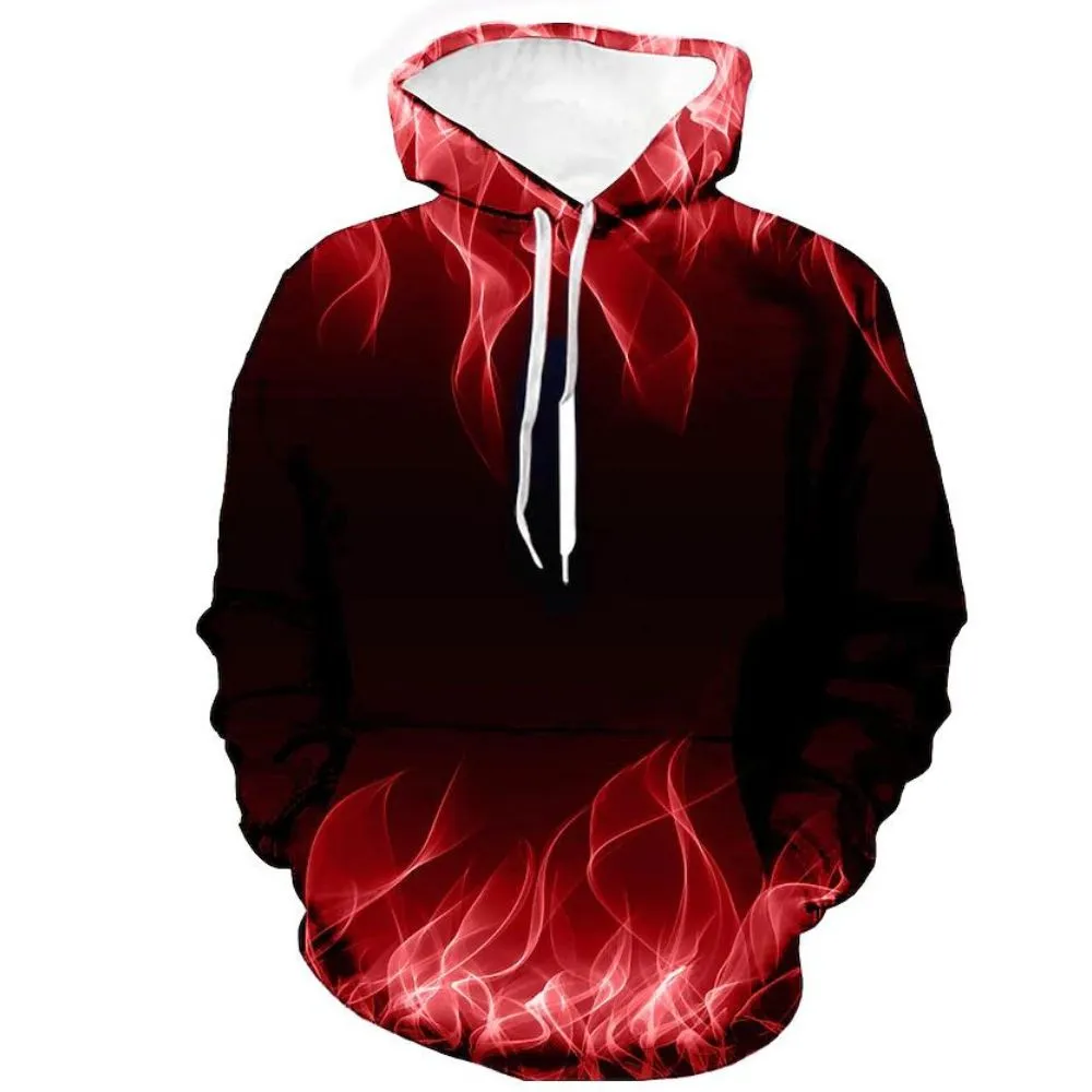 3D Graphic Printed Hoodies Flame