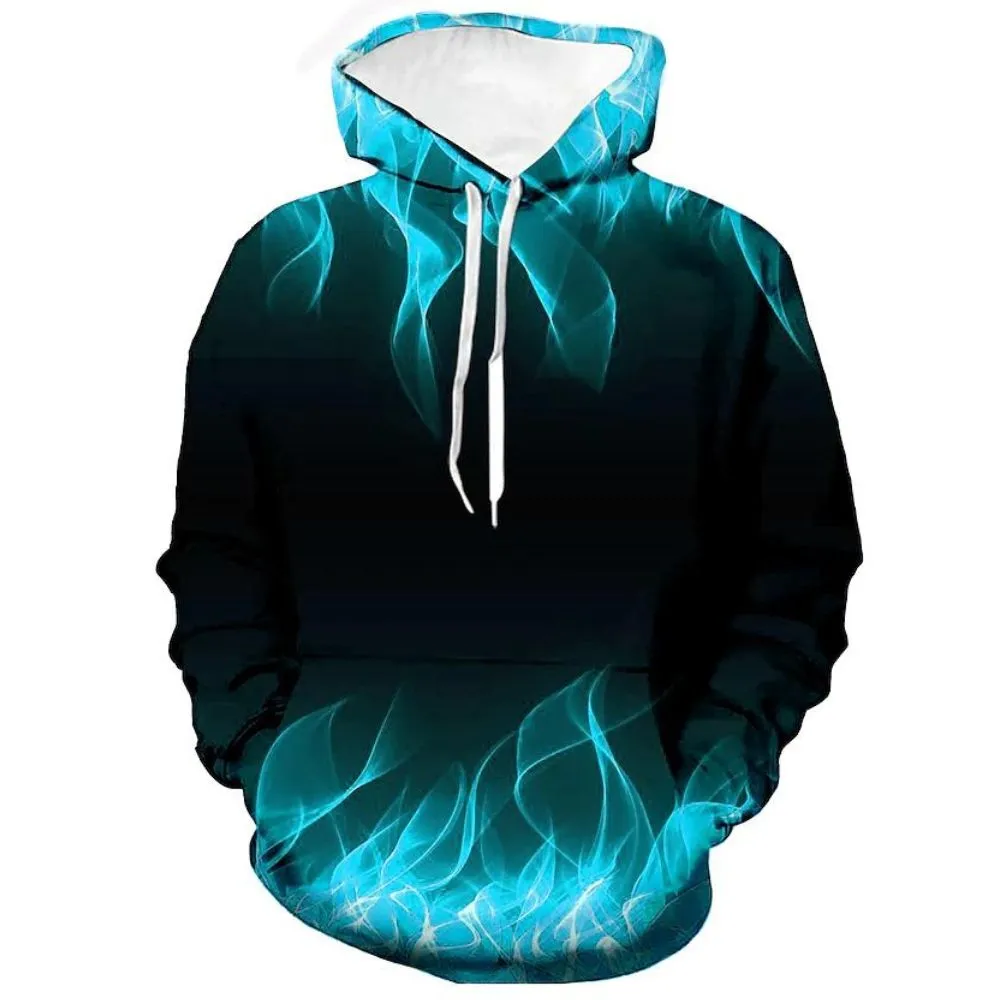 3D Graphic Printed Hoodies Flame