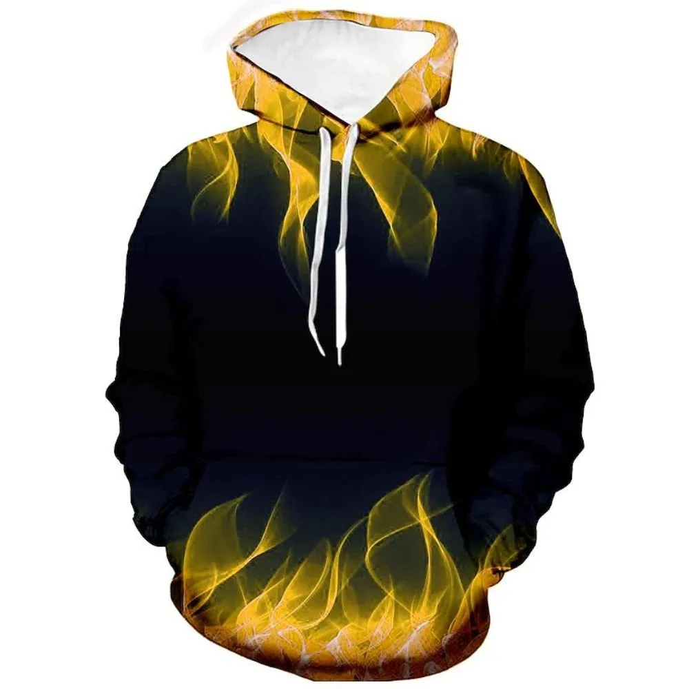 3D Graphic Printed Hoodies Flame