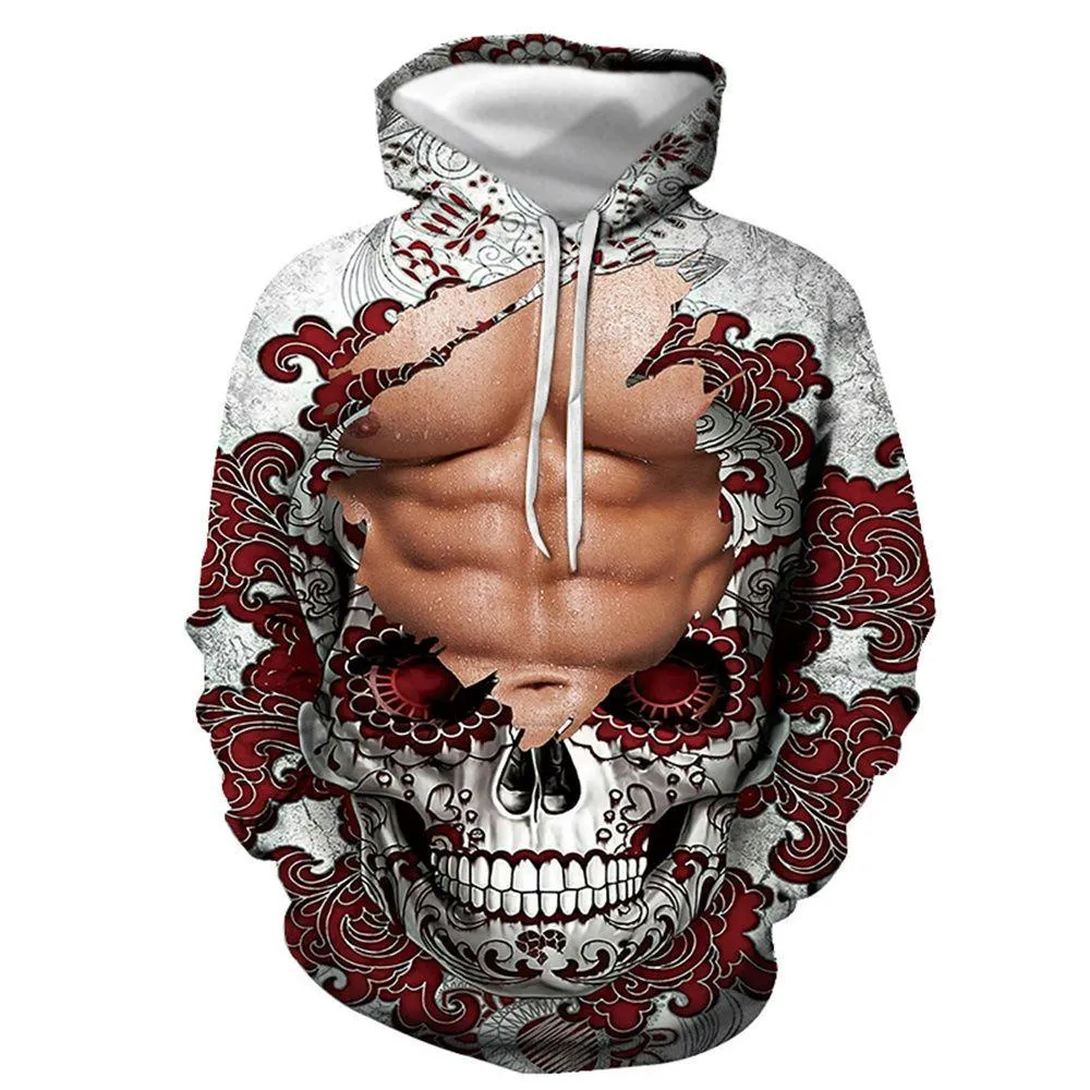 3D Graphic Printed Hoodies Pectorales