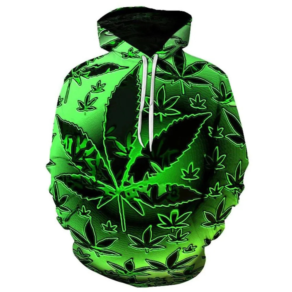 3D Graphic Printed Hoodies Tree Leaves