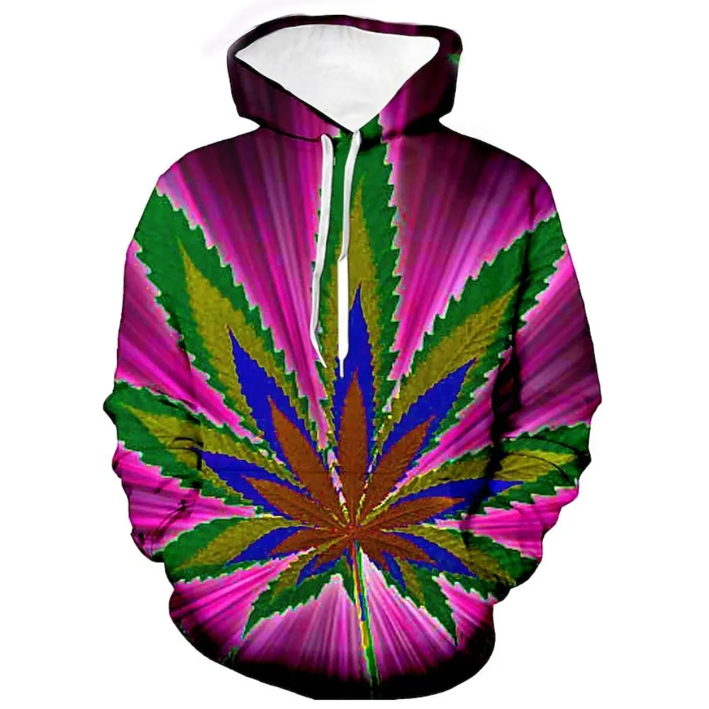 3D Graphic Printed Hoodies Tree Leaves