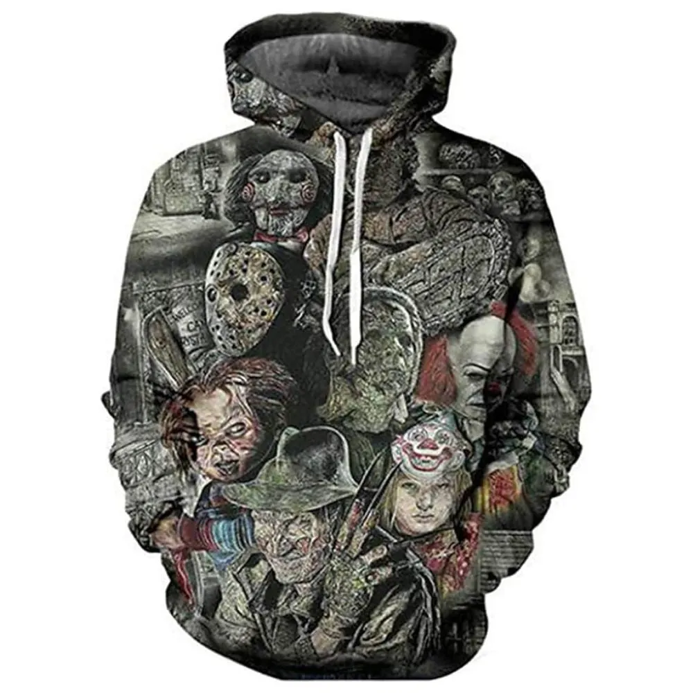 3D Graphic Printed Skull Hoodies