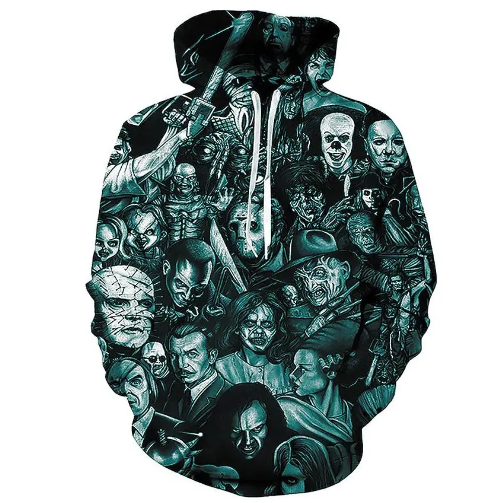 3D Graphic Printed Skull Hoodies