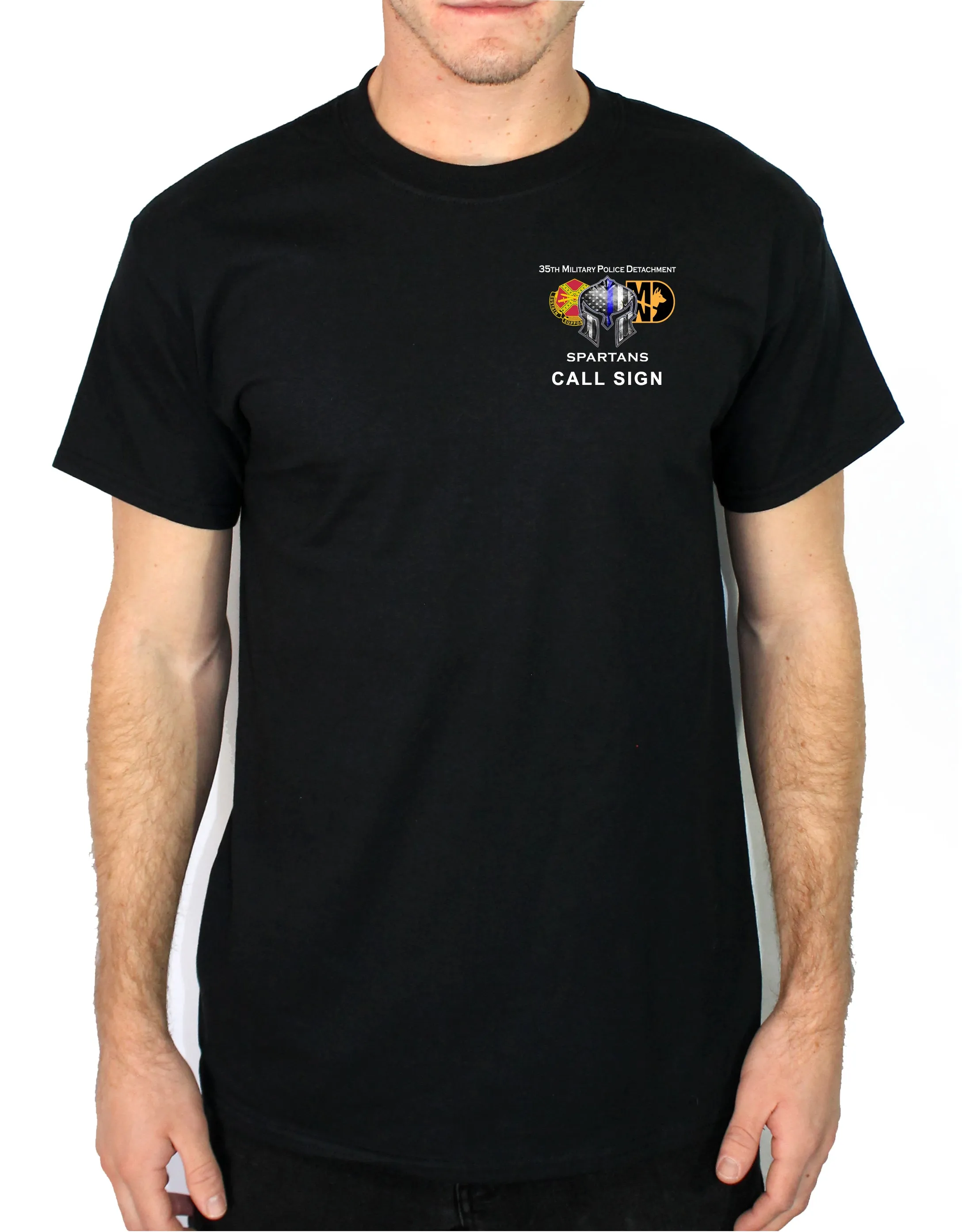 50-50 Blend Black Unisex PT Short Sleeve Shirt. Approved for PT