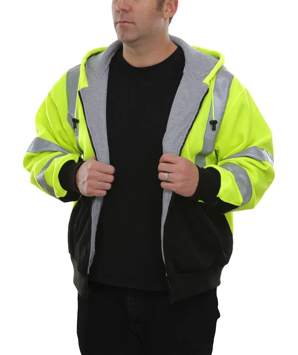 603STLB Hi-Vis 2-Tone Thermal Lined Safety Hoodie, Full Zip, 16oz