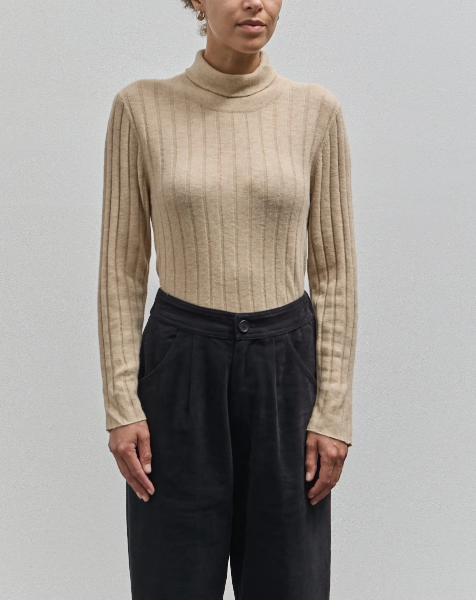 7115 Yak Ribbed Roll-Neck Sweater, Desert Sand