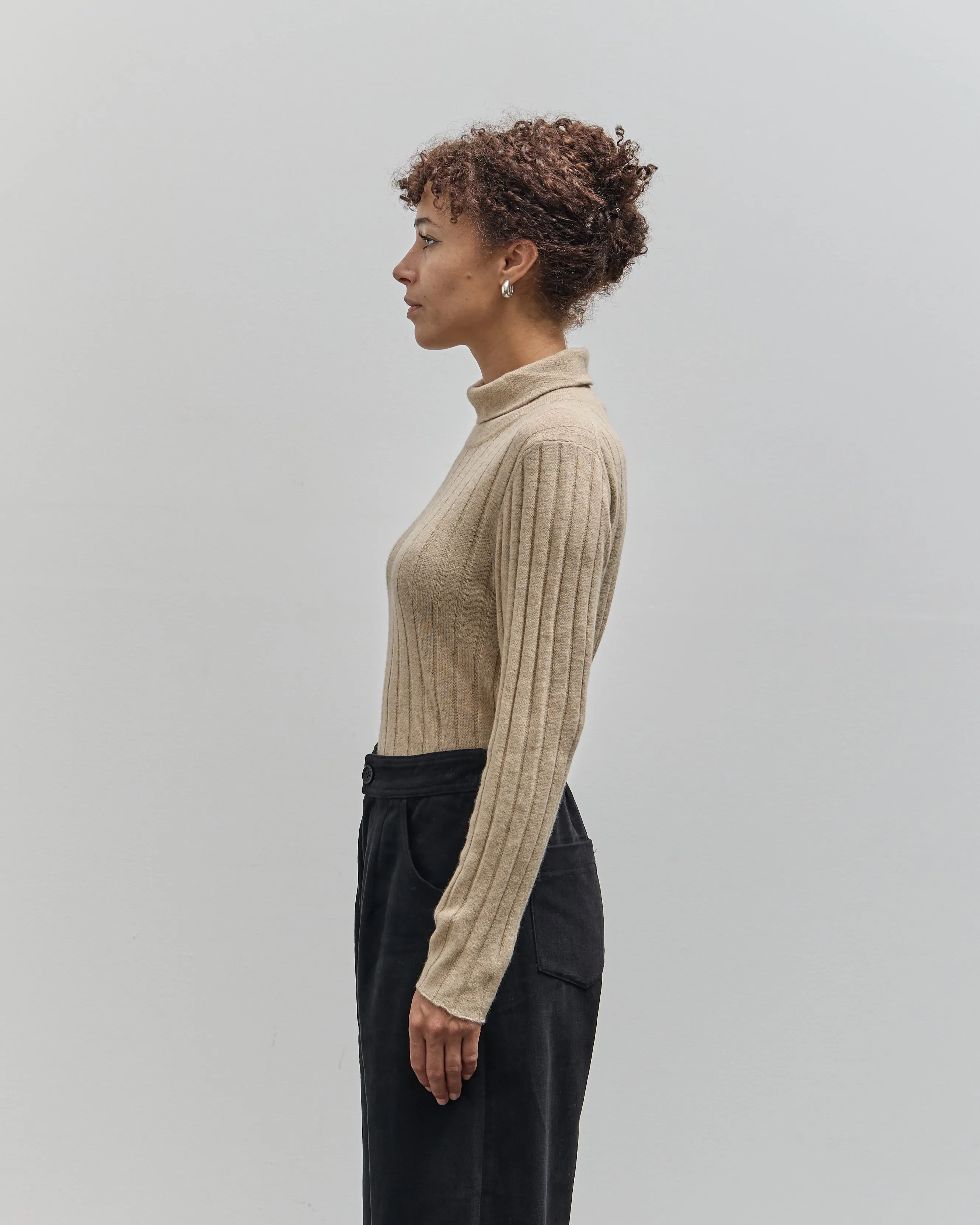 7115 Yak Ribbed Roll-Neck Sweater, Desert Sand