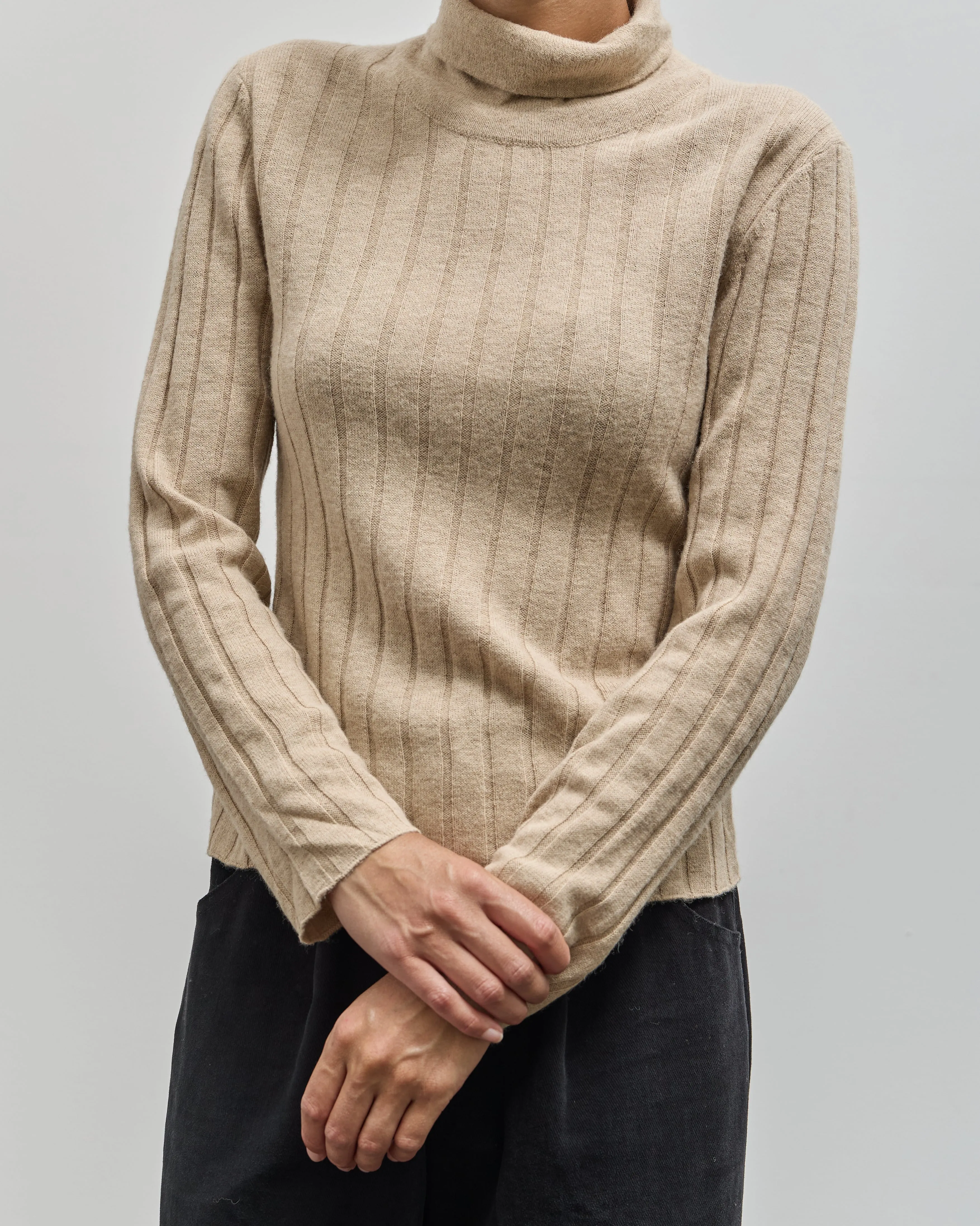 7115 Yak Ribbed Roll-Neck Sweater, Desert Sand