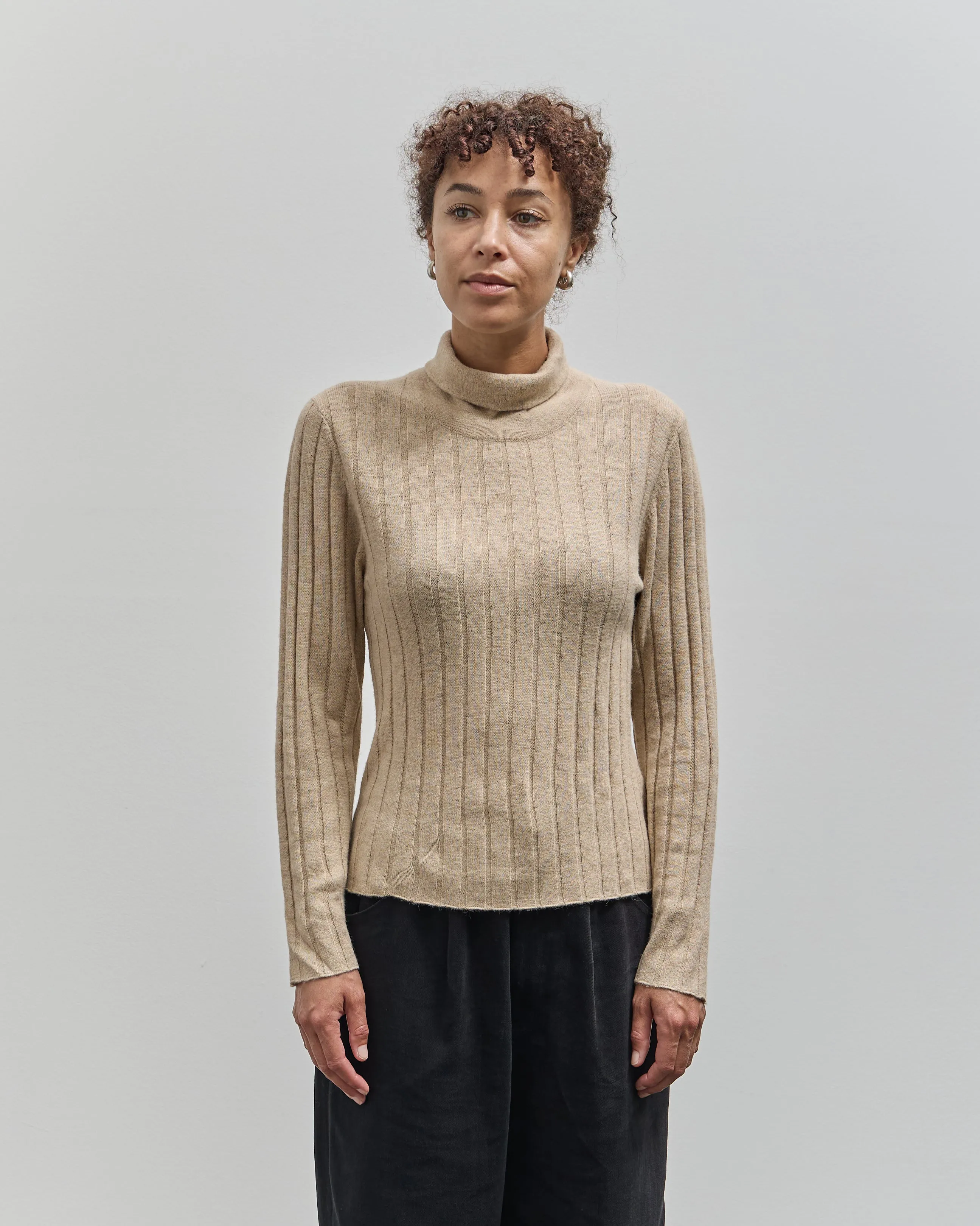 7115 Yak Ribbed Roll-Neck Sweater, Desert Sand