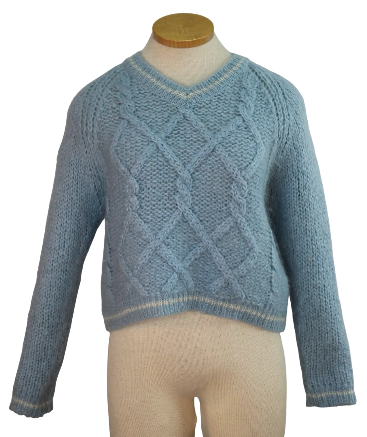 90s My Baby Blue V Neck Sweater     M