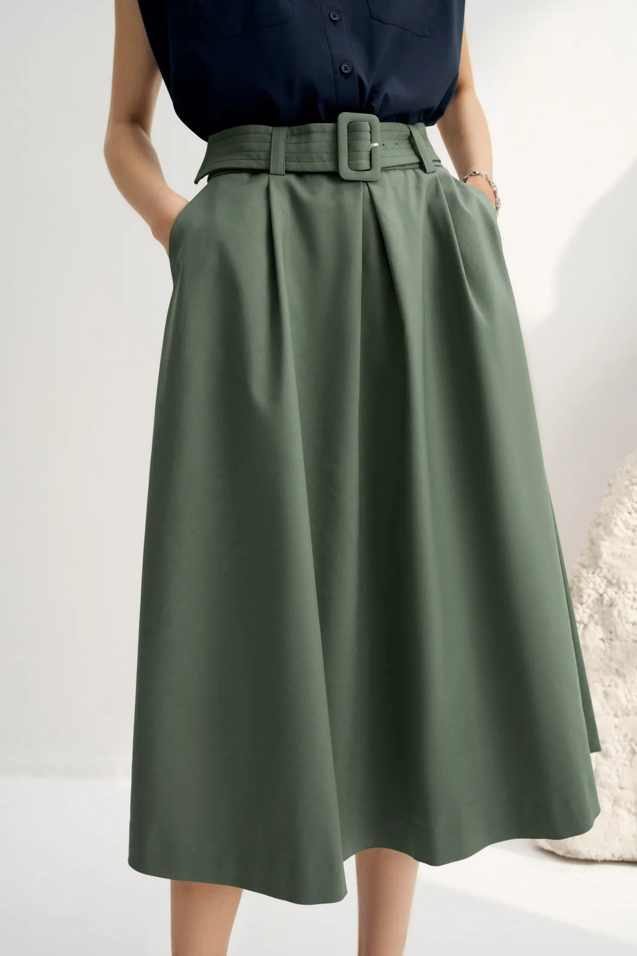 A-Line Flare Pleated Skirt