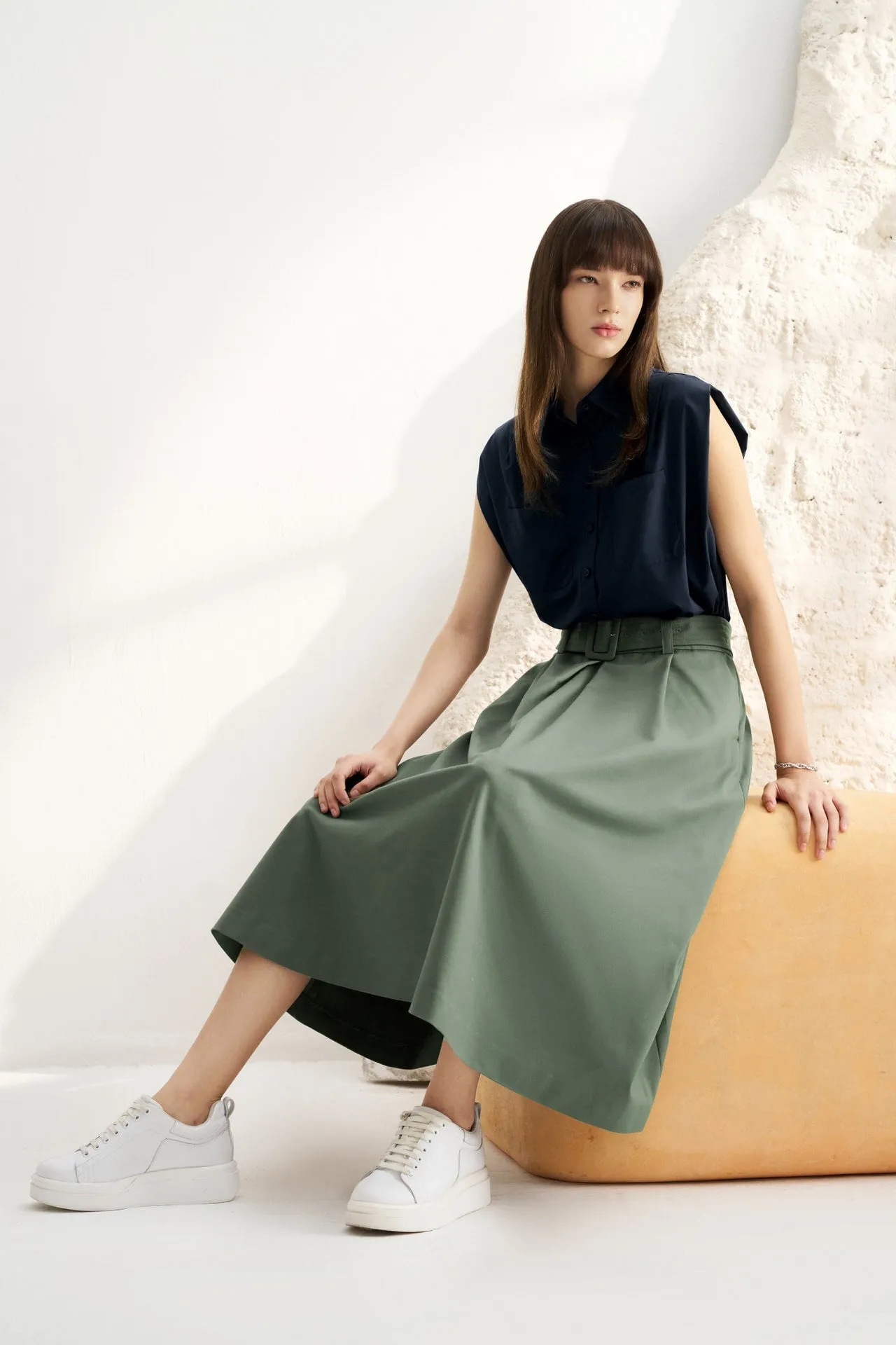 A-Line Flare Pleated Skirt