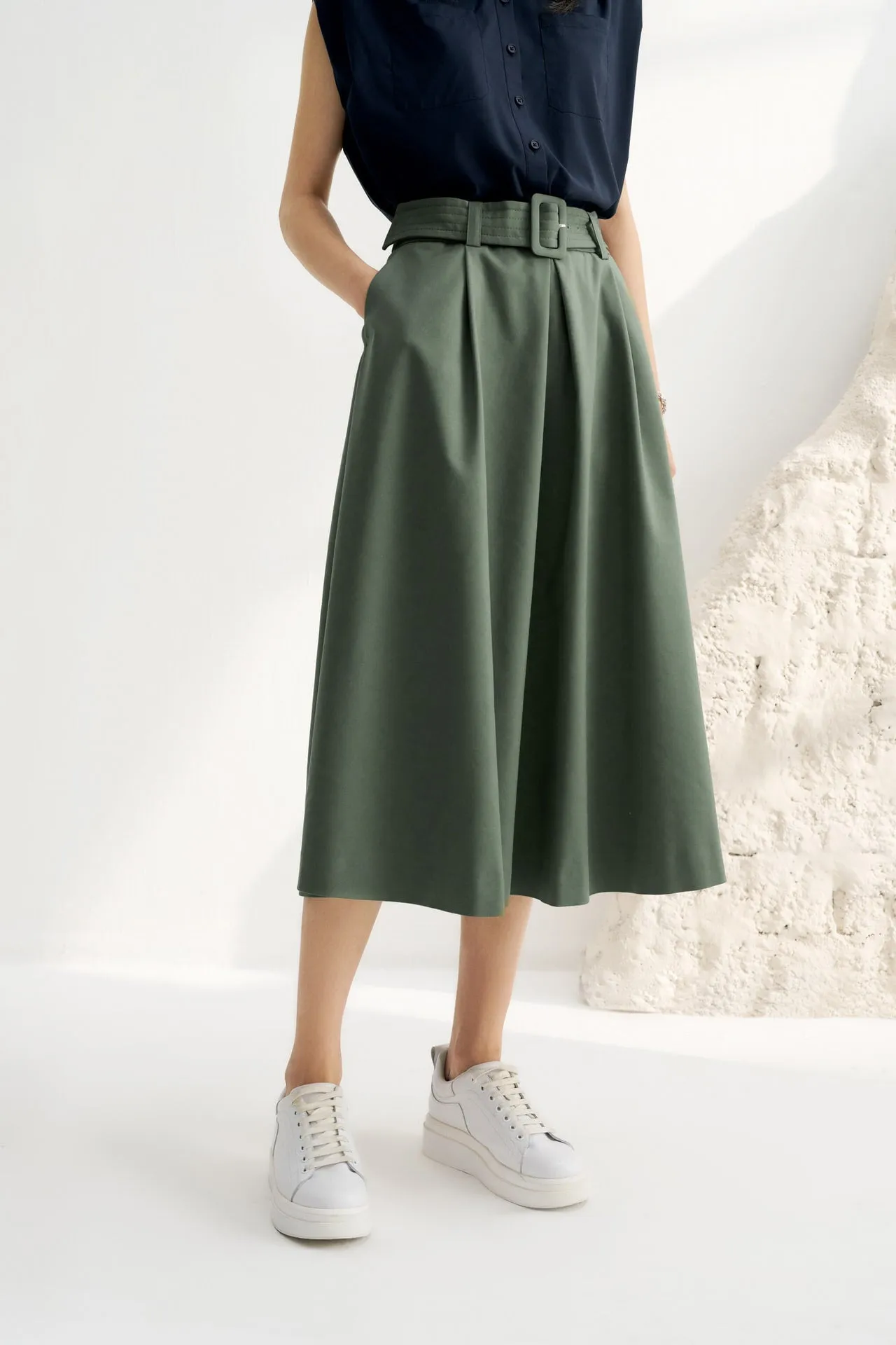 A-Line Flare Pleated Skirt