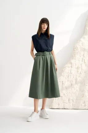 A-Line Flare Pleated Skirt