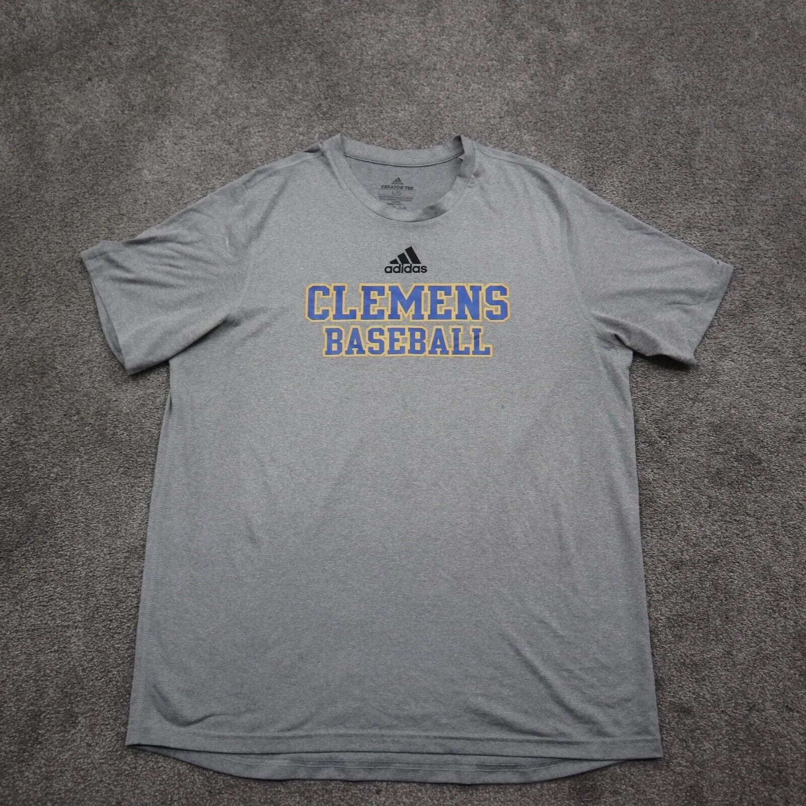 Adidas Climalite Baseball Men's Relaxed T-Shirt Short Sleeve Gray Size Large