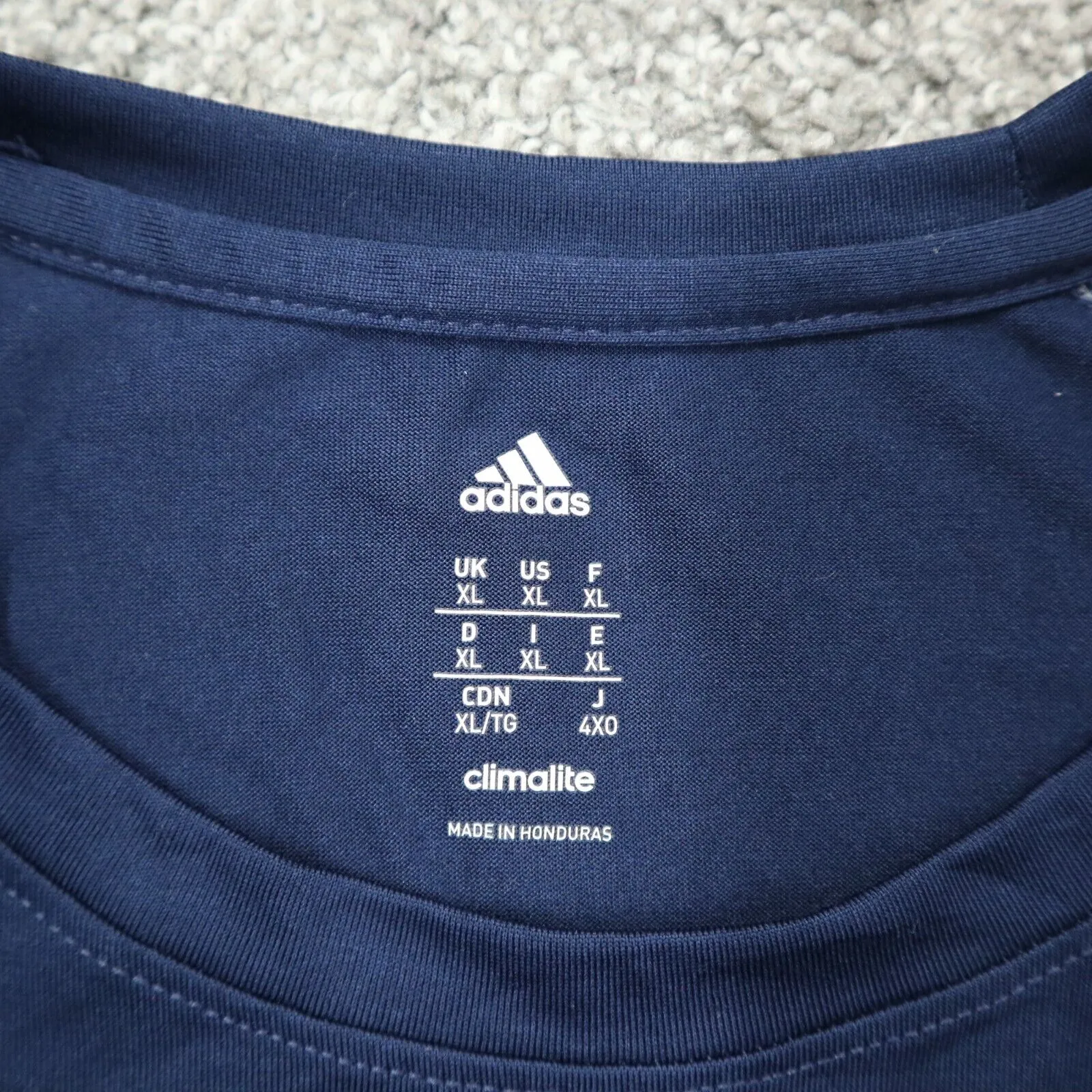 Adidas Climalite Men Crew Neck T Shirt ATM Baseball Long Sleeves Navy Blue SZ XL