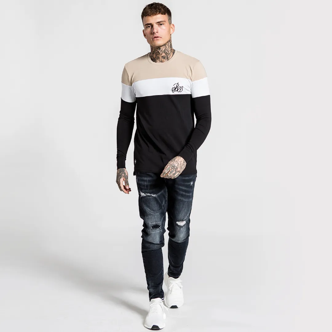 Alta Long Sleeve Tee - Black/White/Stone