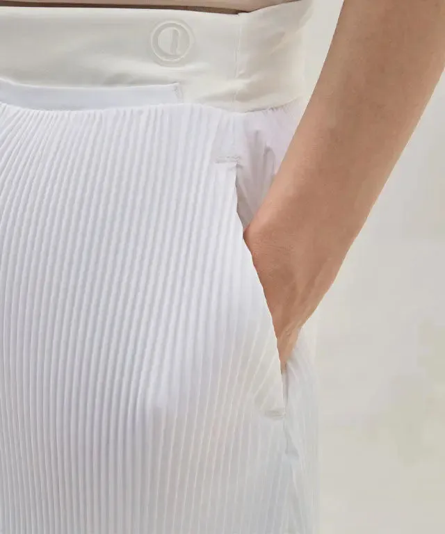 Anell Elegant Lightweight Pleated Golf Skirt in White