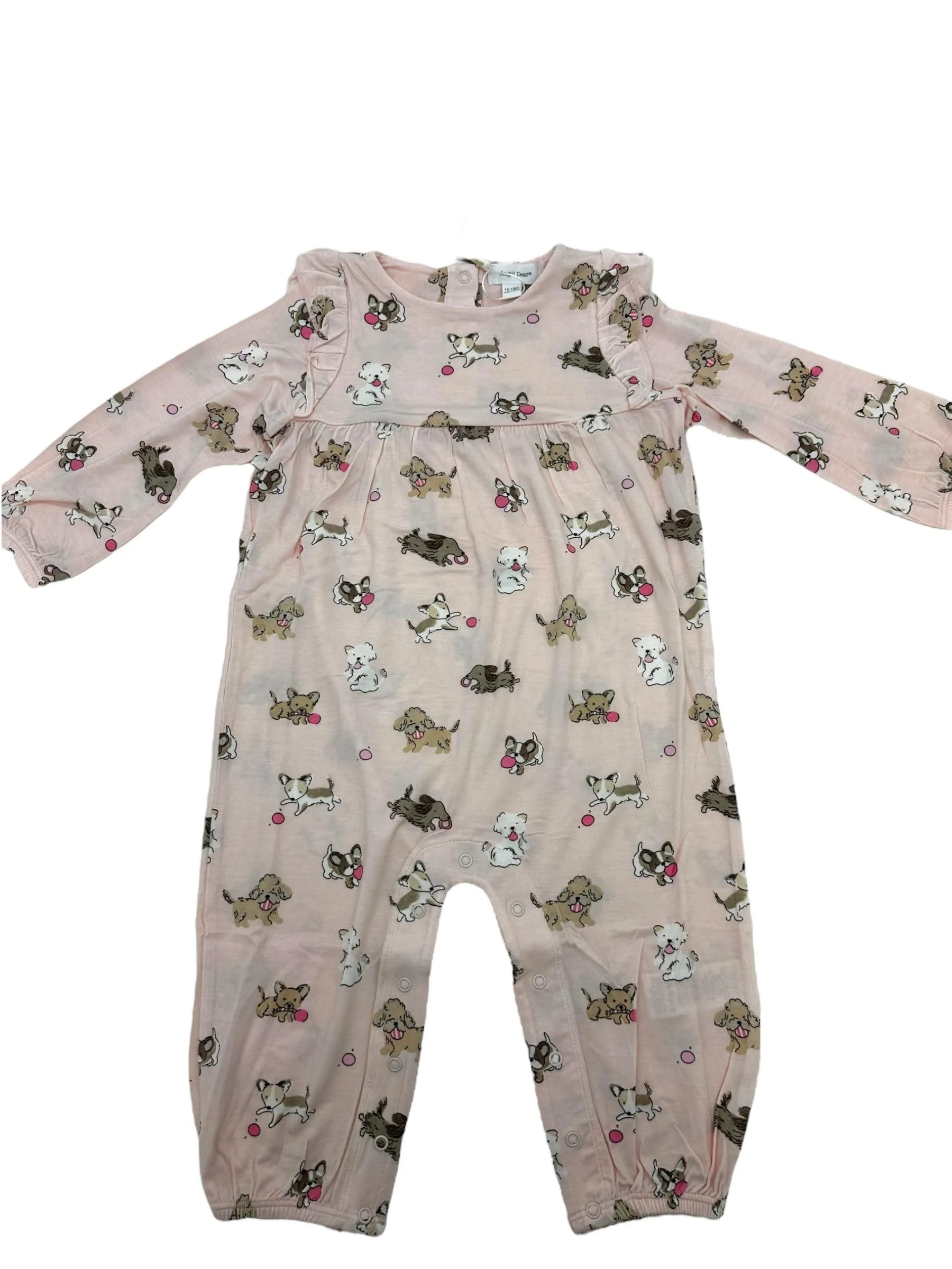 Angel Dear Fluffy Puppies - Ruffle Sleeve Romper 100-F24-FLP 5108