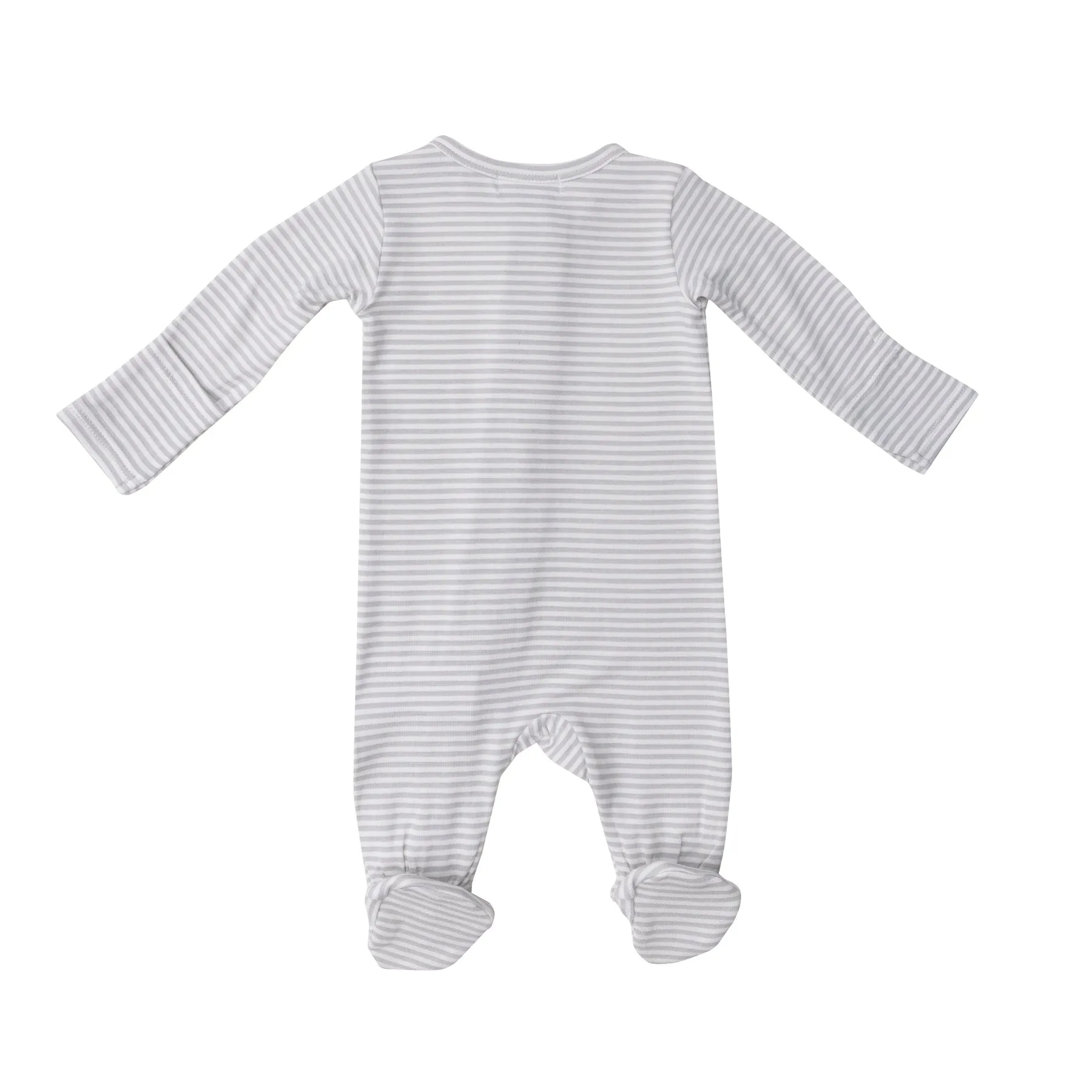 Angel Dear - Zipper Footie, Grey Stripe