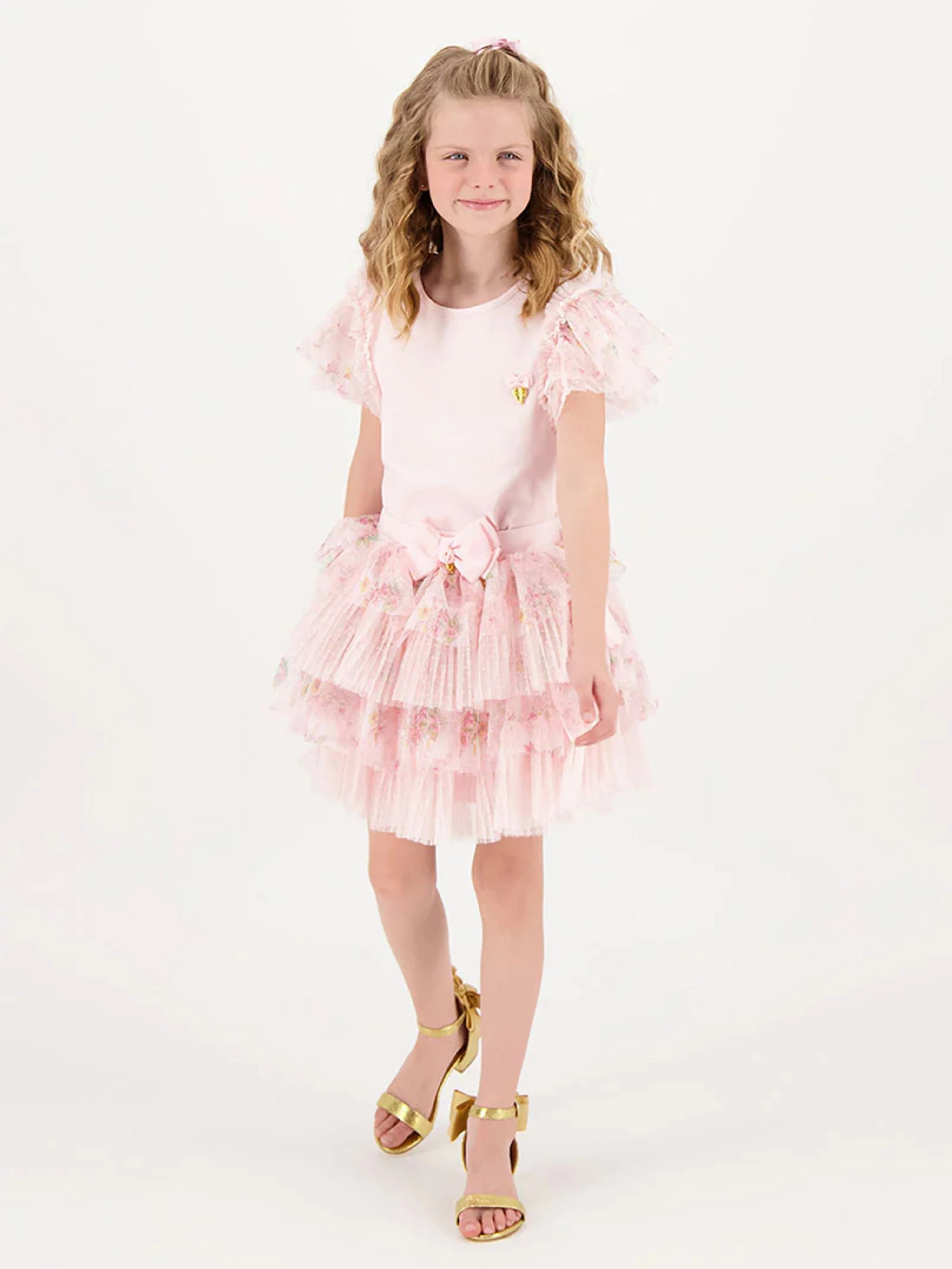 Angels Face Girls Abbie Floral Skirt in Pink