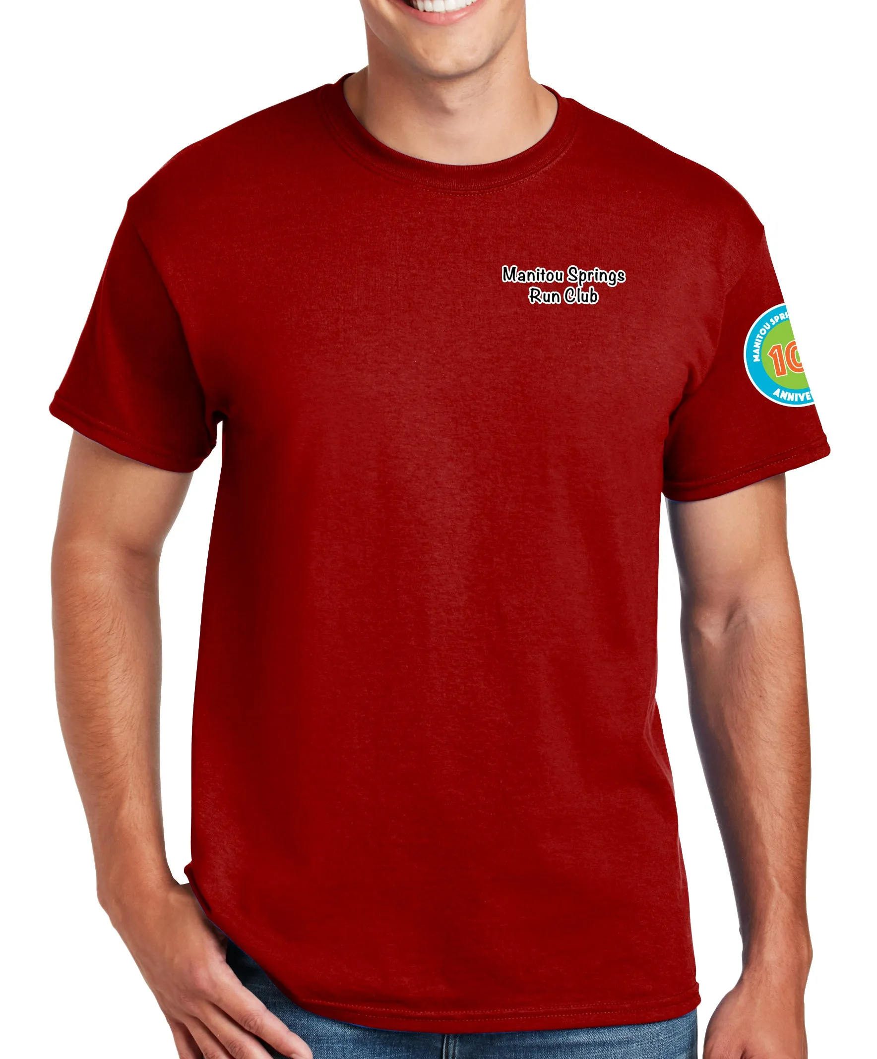 Anniversary Patch 50-50 Blend Short Sleeve Unisex Shirt. Comes in Multiple Colors.