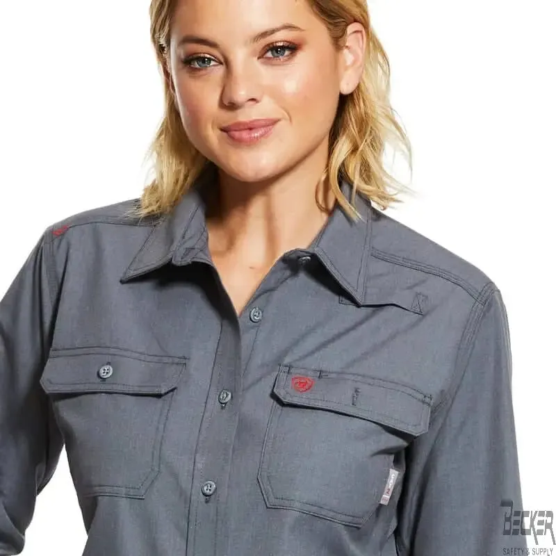 ARIAT - WOMEN'S, FR Featherlight Work Shirt, Gunmetal