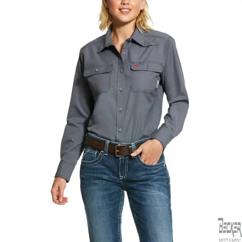 ARIAT - WOMEN'S, FR Featherlight Work Shirt, Gunmetal