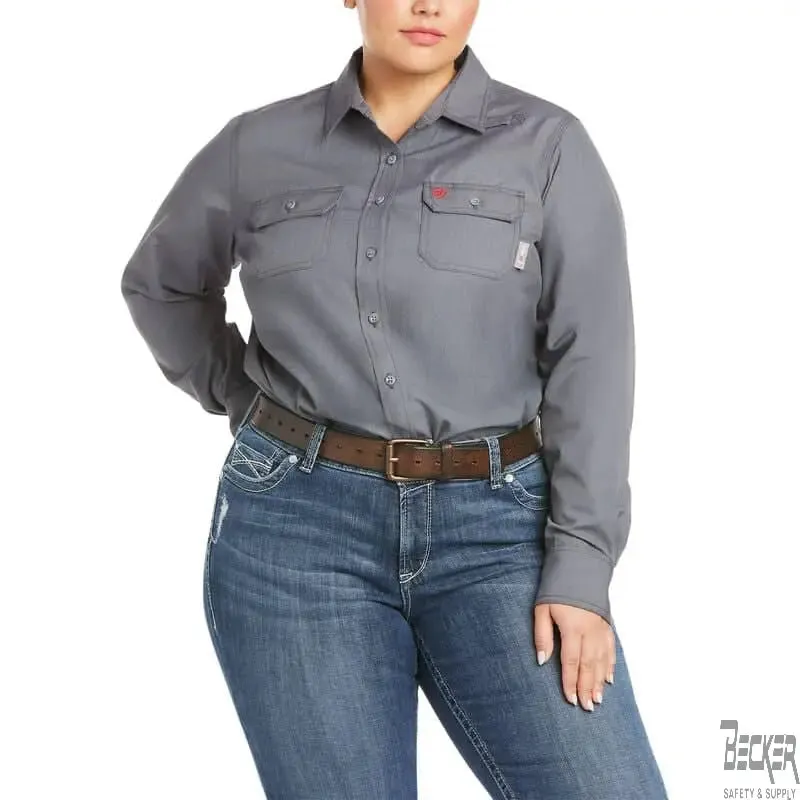 ARIAT - WOMEN'S, FR Featherlight Work Shirt, Gunmetal