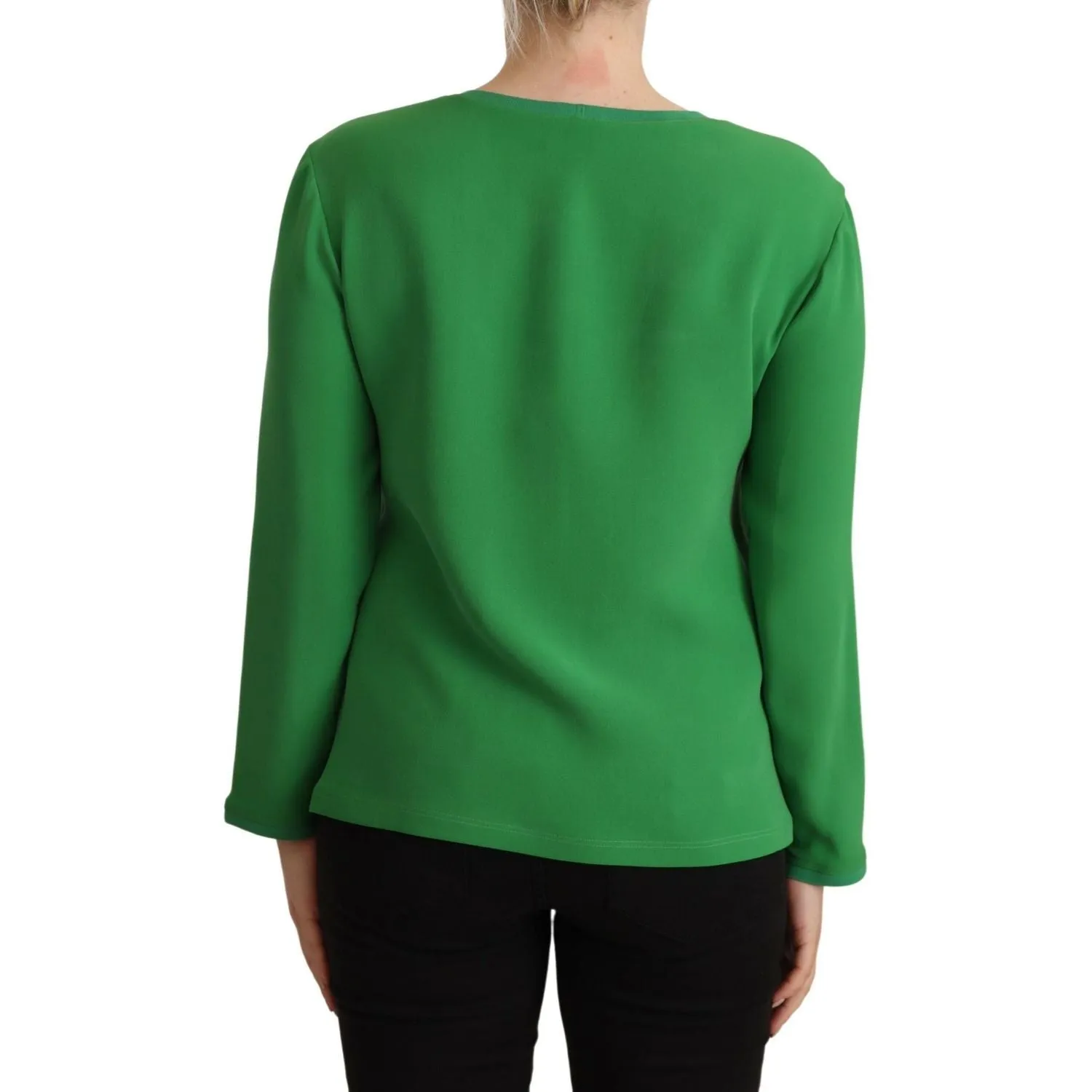 Armani Elegant Silk Long Sleeve Sweater in Lush Green