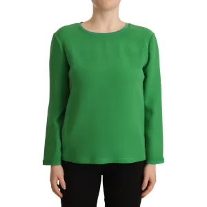 Armani Elegant Silk Long Sleeve Sweater in Lush Green