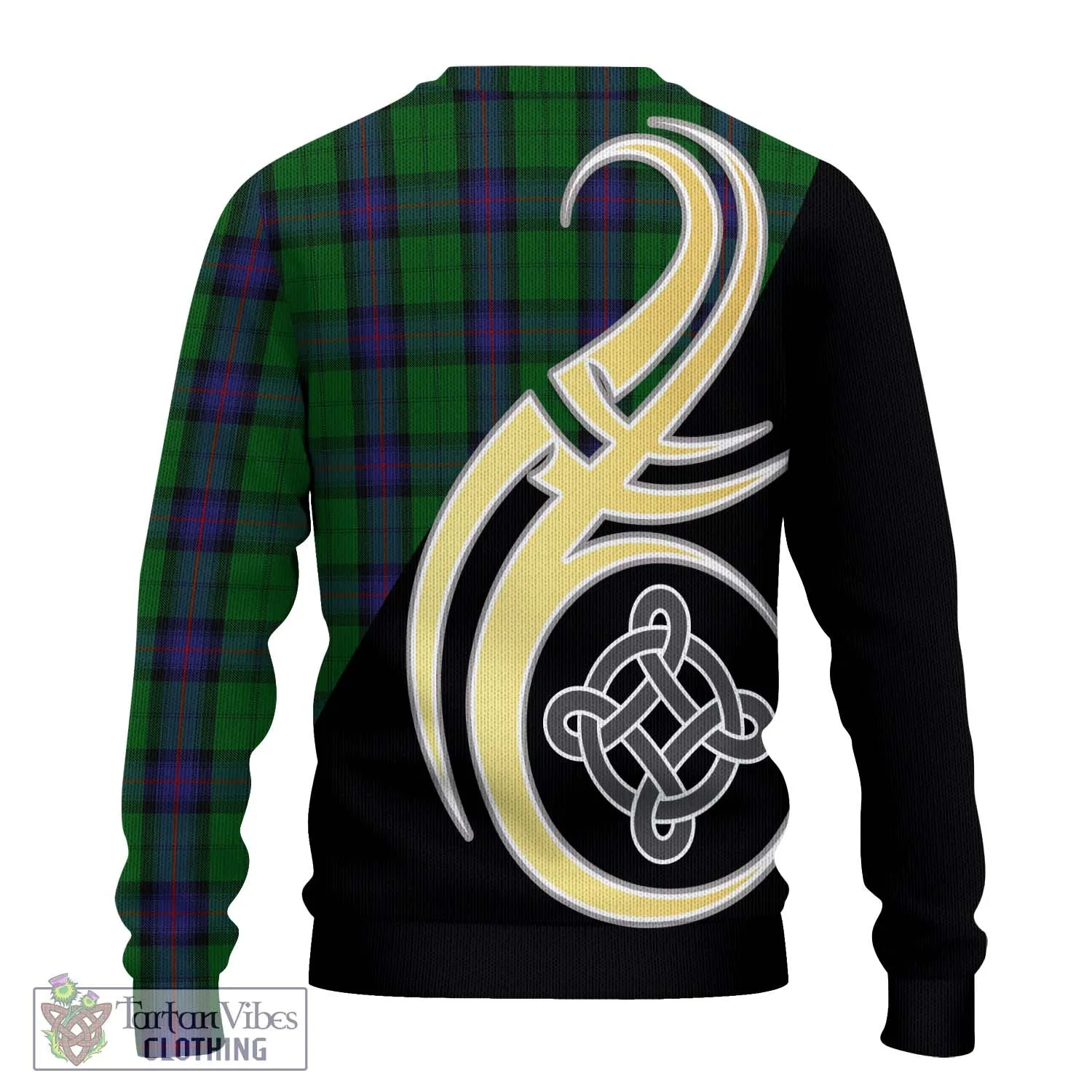 Armstrong Tartan Ugly Sweater with Family Crest and Celtic Symbol Style