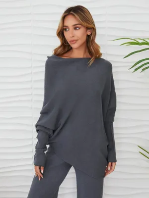 Asymmetrical Aura Sweater - Charcoal