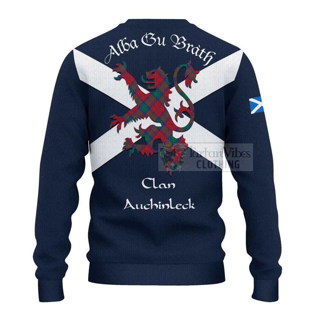 Auchinleck (Affleck) Tartan Lion Rampant Ugly Sweater Proudly Display Your Heritage with Alba Gu Brath and Clan Name