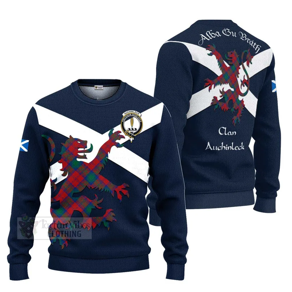 Auchinleck (Affleck) Tartan Lion Rampant Ugly Sweater Proudly Display Your Heritage with Alba Gu Brath and Clan Name