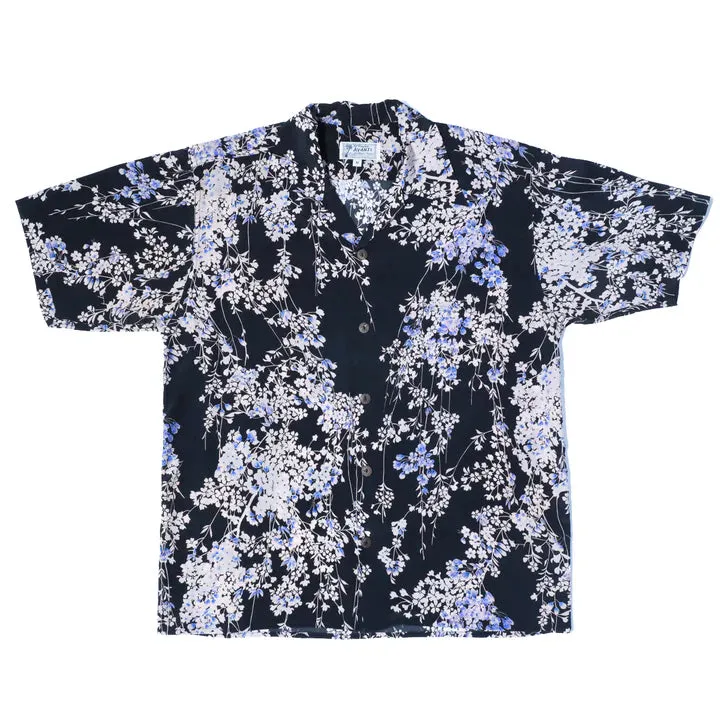 Avanti Hawaiian Shirt - Sakura - Charcoal Black