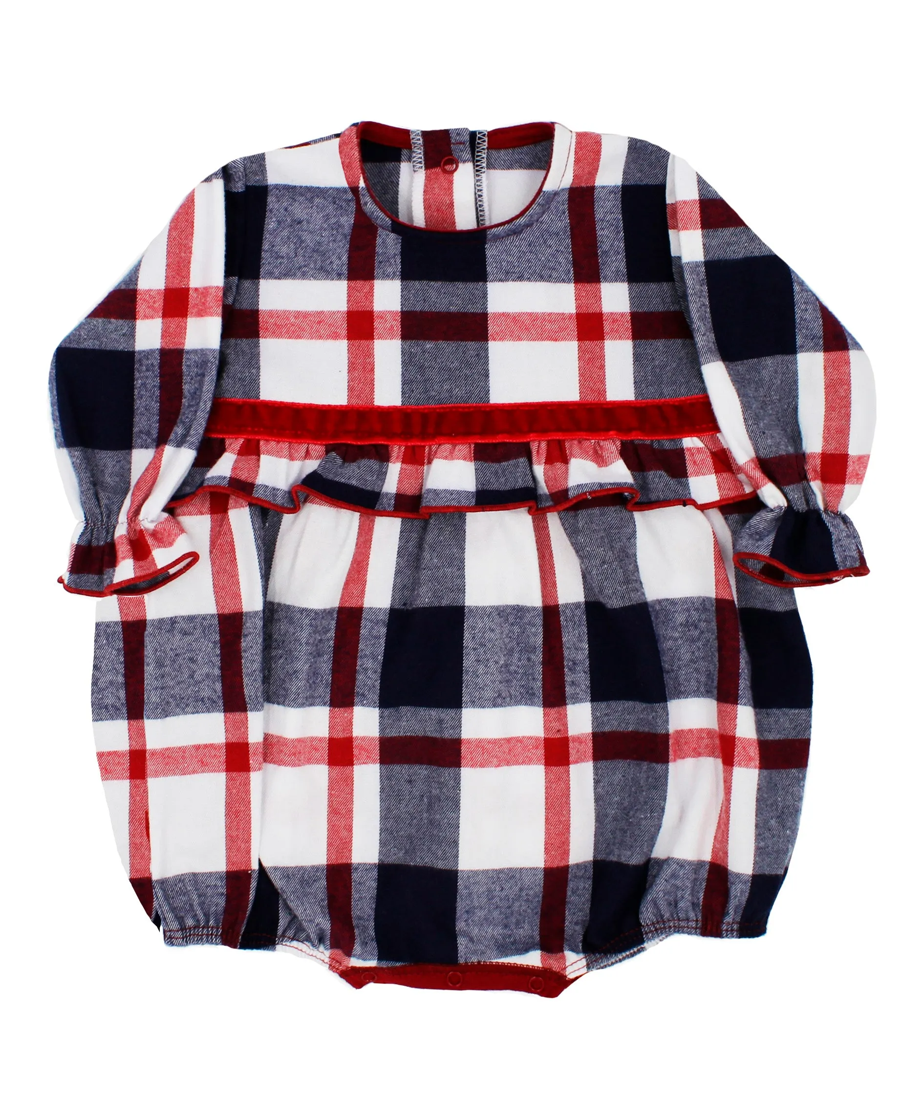 AW23 Rapife Baby Red, Navy Blue & White Check Romper