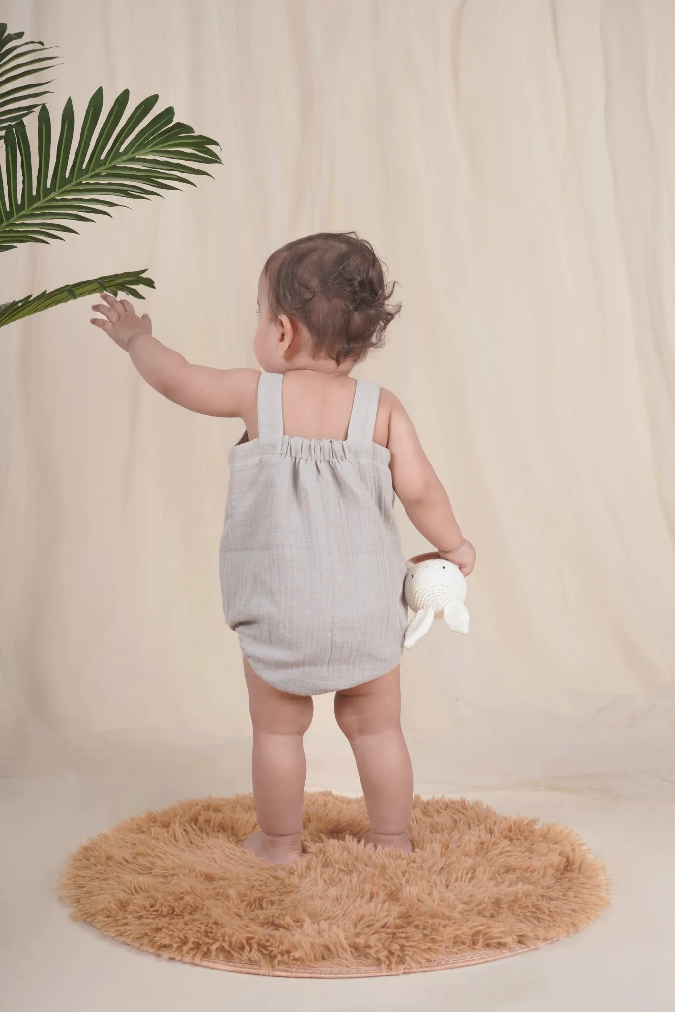 Baa Baa Black Sheep Romper for Boys | Grey| Muslin