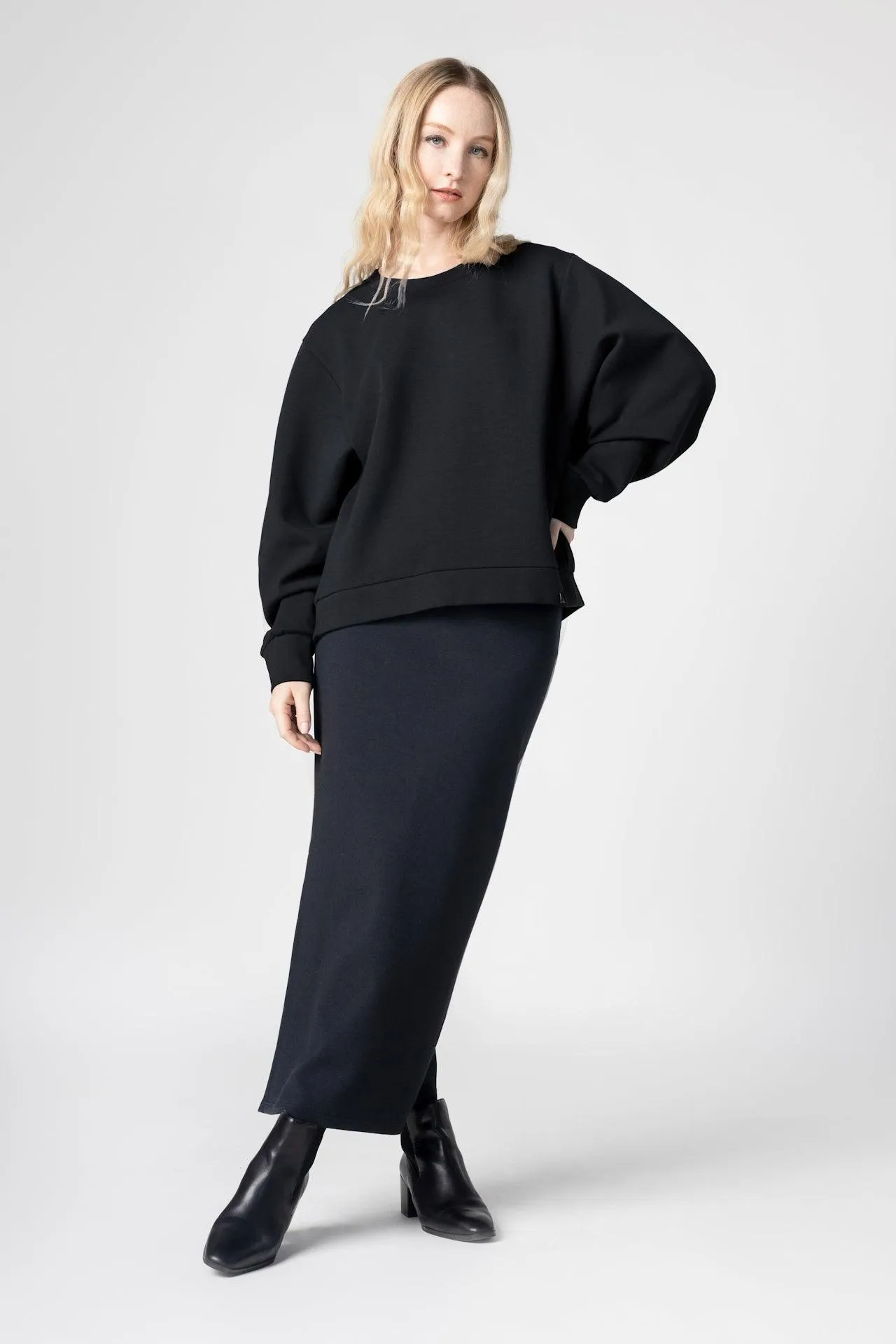 Bamboo Bonded Jersey Crew Neck Sweatshirt