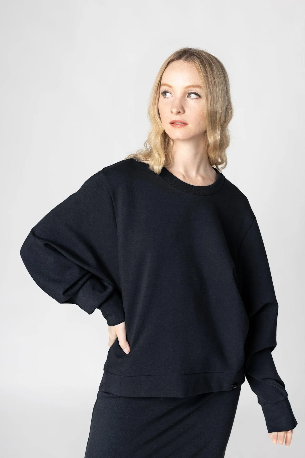 Bamboo Bonded Jersey Crew Neck Sweatshirt