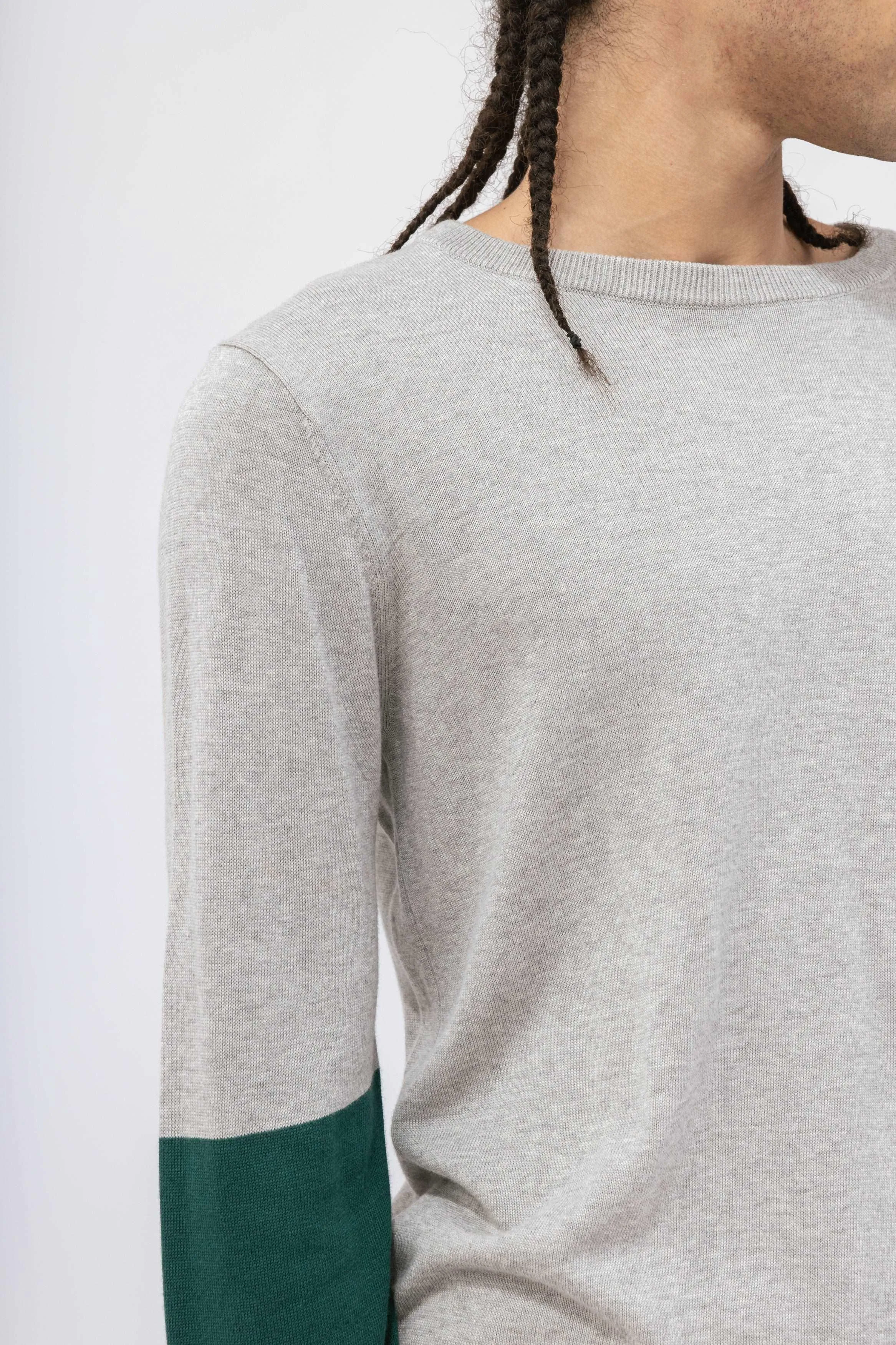 Bamboo Color Block Crew Neck Sweater