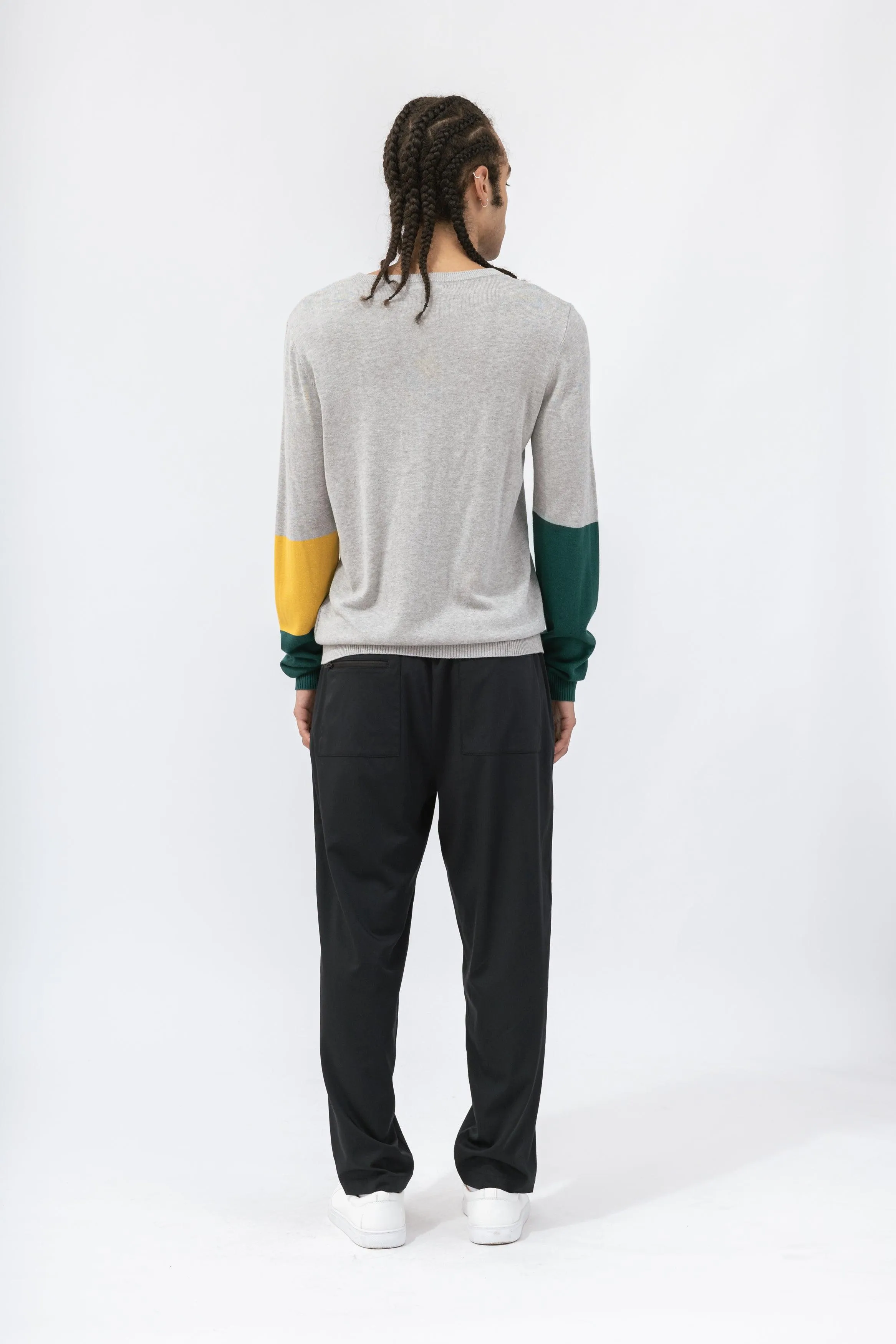 Bamboo Color Block Crew Neck Sweater