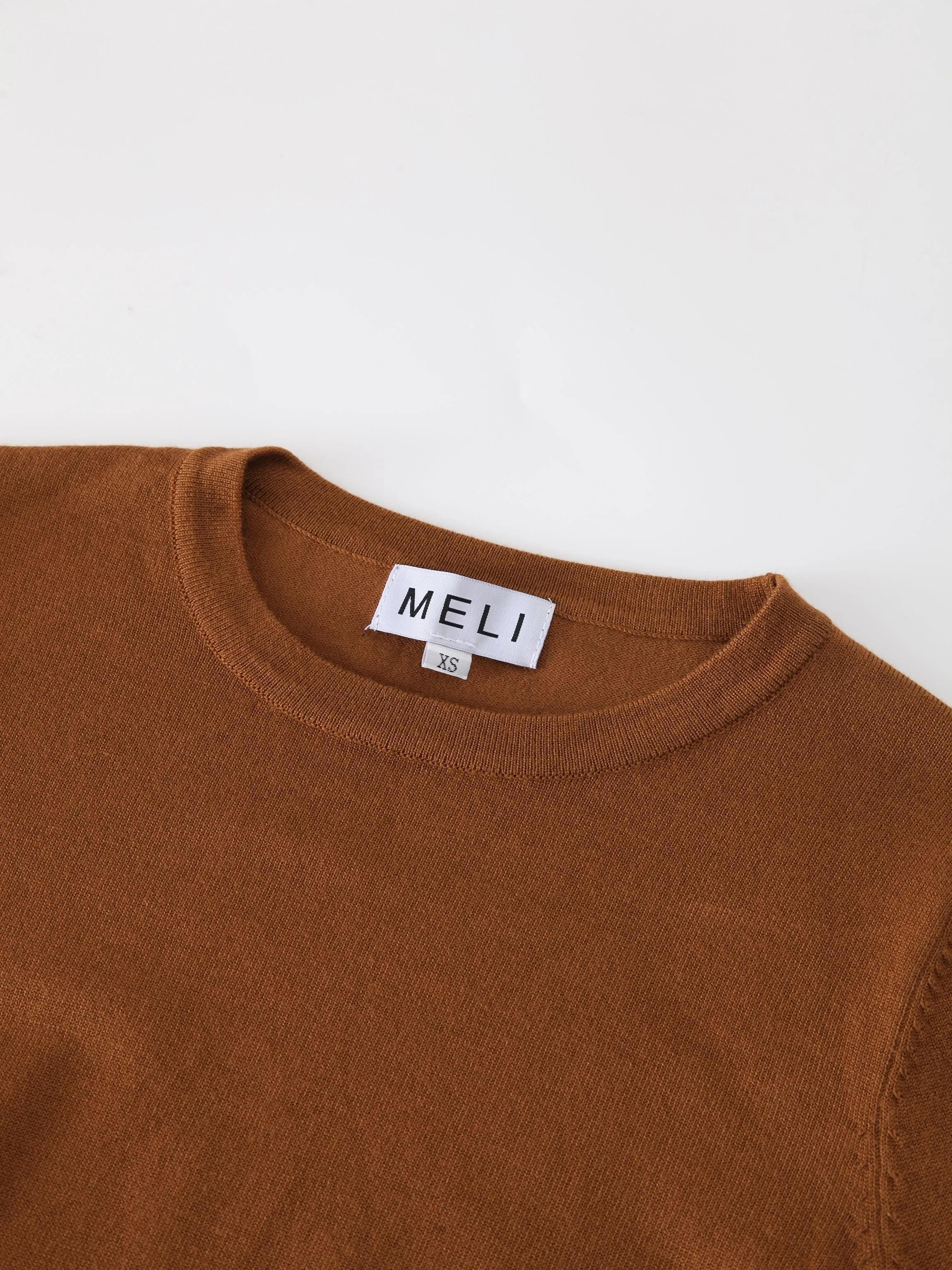 Basic Crew Sweater LS-Brown