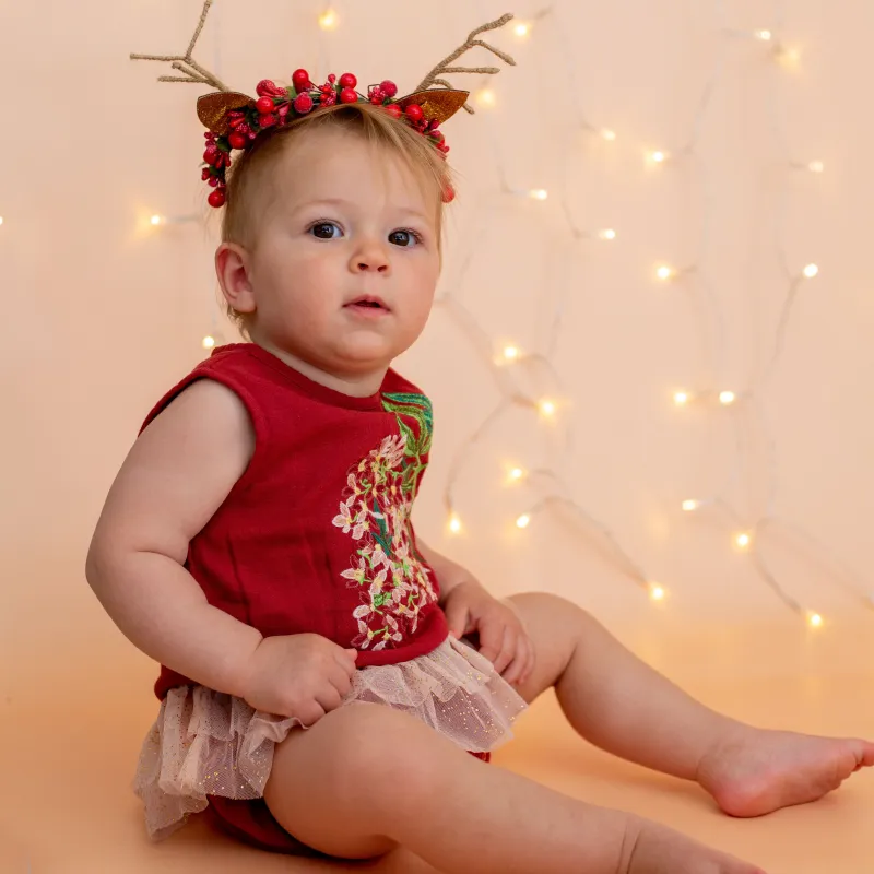 Bella & Lace Snowflake Romper - Clause