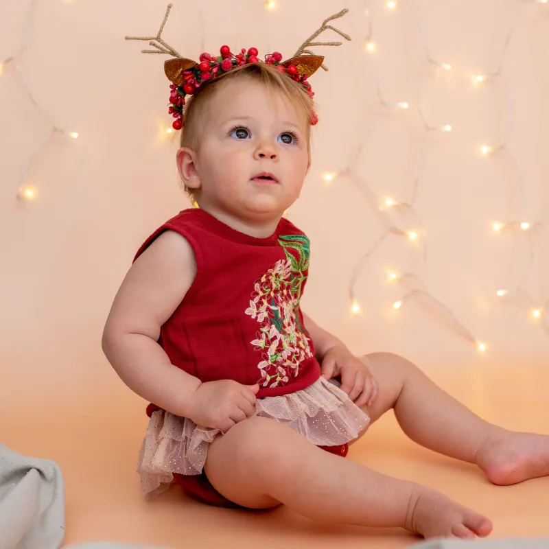 Bella & Lace Snowflake Romper - Clause